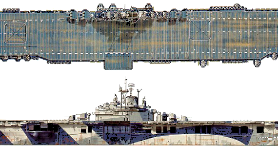 Авианосец USS CV-10 Yorktown [Aircraft Carrier] - чертежи, габариты, рисунки